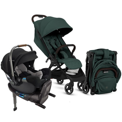 Silver Cross Clic Compact Stroller + Nuna PIPA RX Travel System Bundle - Conifer / Caviar - SX2334-CFUC-CF12508609CVR