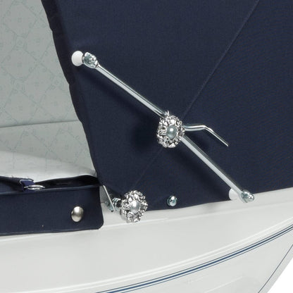 Silver Cross Doll Stroller - White/Navy - SX604-US