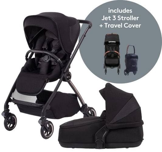 Silver Cross Dune & Jet 3 Newborn Stroller Bundle - Space / Black - SX2268-SPUS-SX2271-SPUS-SX2275-BKUS