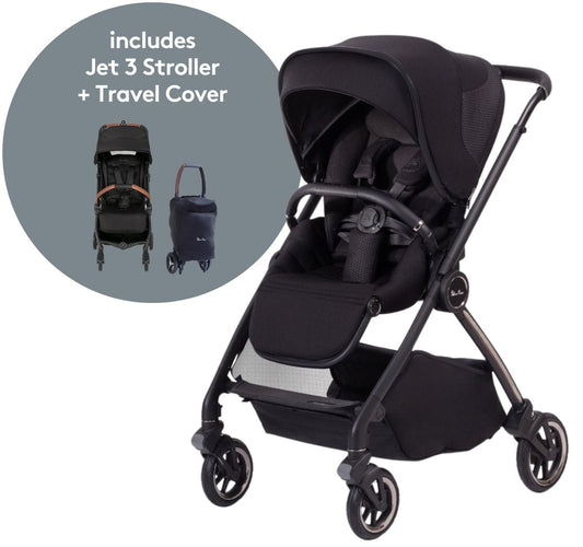 Silver Cross Dune & Jet 3 Stroller Bundle - Space / Black - SX2268-SPUS-SX2275-BKUS