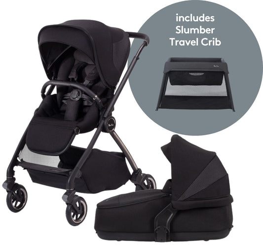 Silver Cross Dune Stroller + Bassinet + Slumber Travel Crib Bundle - Space / Carbon - SX2268-SPUS-SX2271-SPUS-SX8138-00US