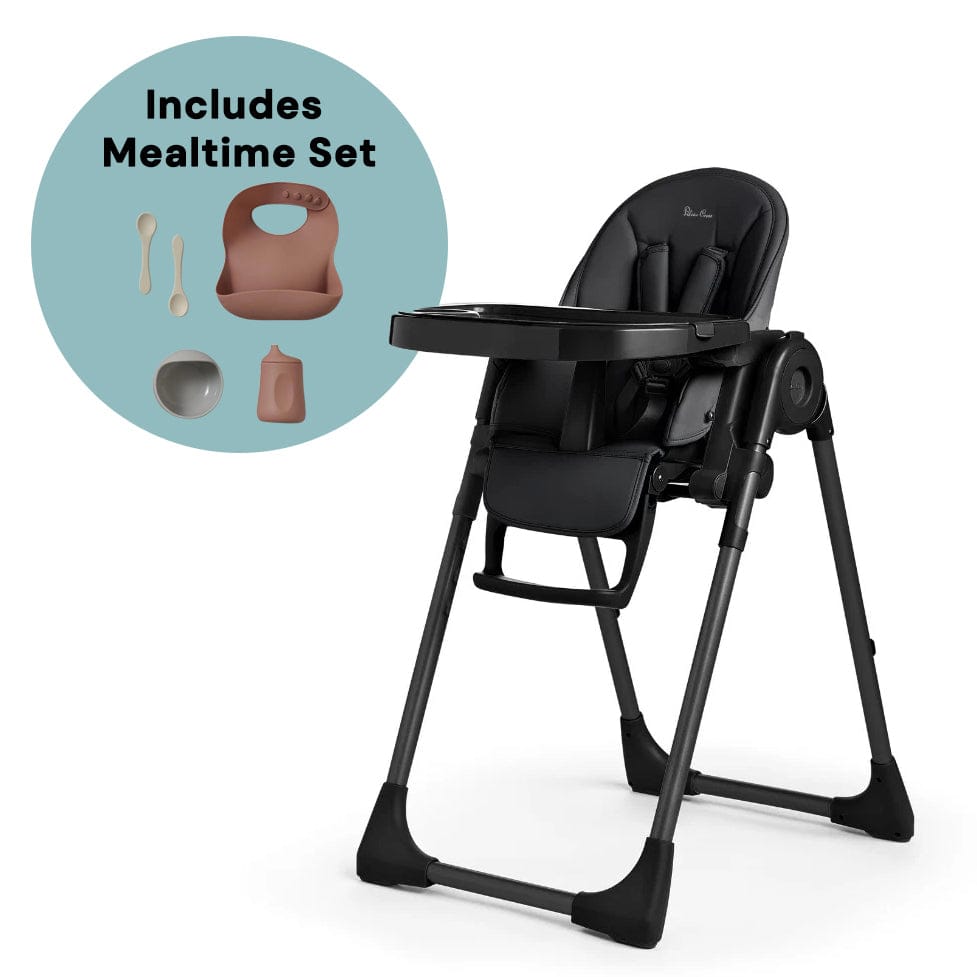 Silver Cross Gourmet High Chair + Mealtime Set - Black - SX7050-00UC-SX720-00