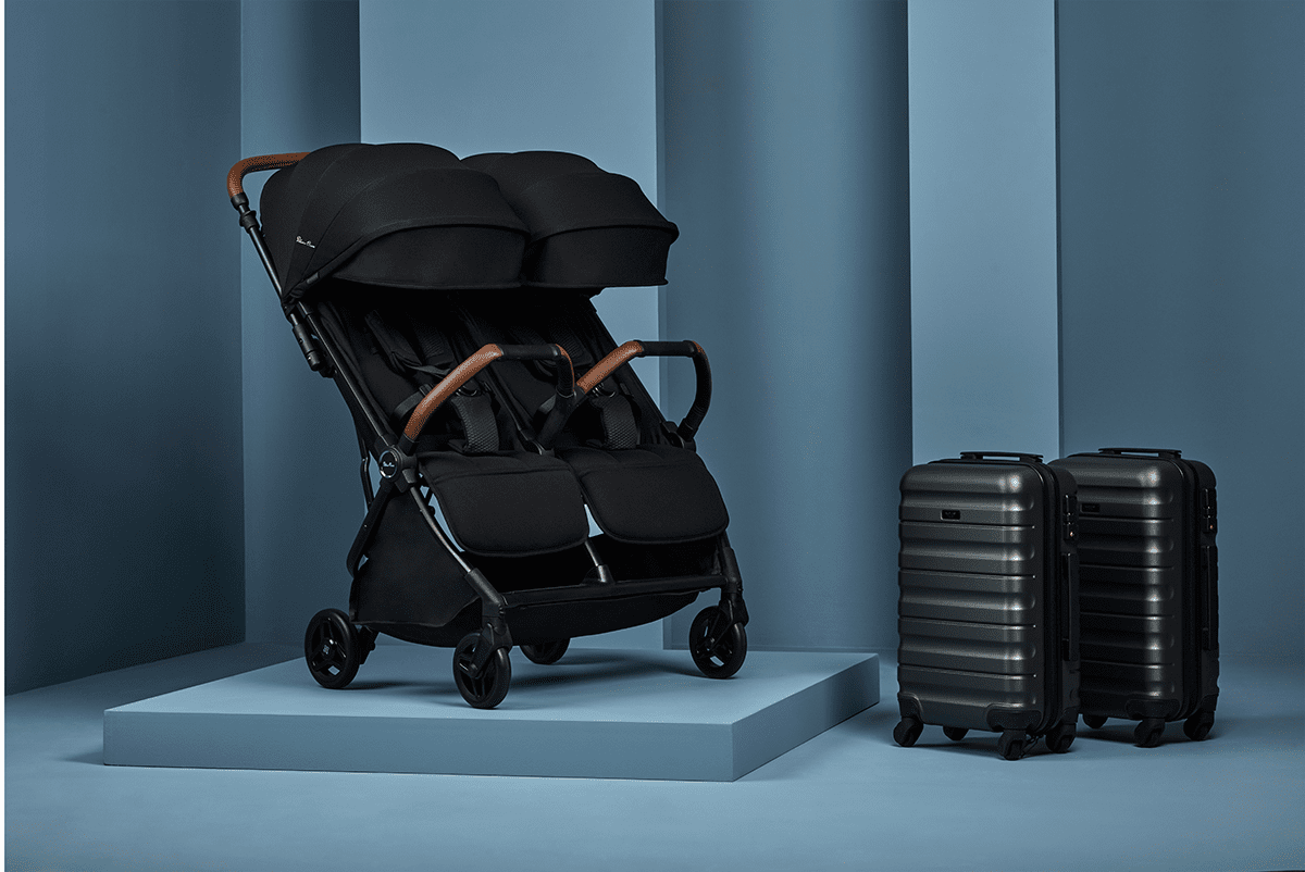 Silver Cross Jet Lightweight Double Stroller - Black - SX2317-BKUC