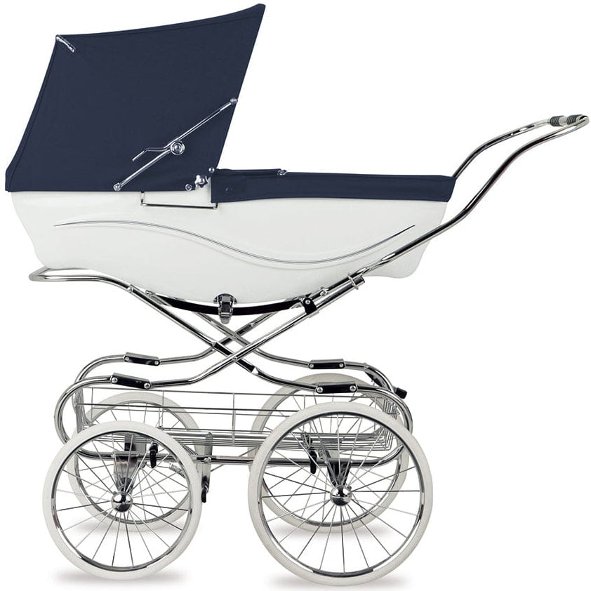 Silver Cross Kensington Classic Pram - White & Navy - SX649-US