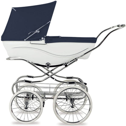 Silver Cross Kensington Classic Pram - White & Navy - SX649-US