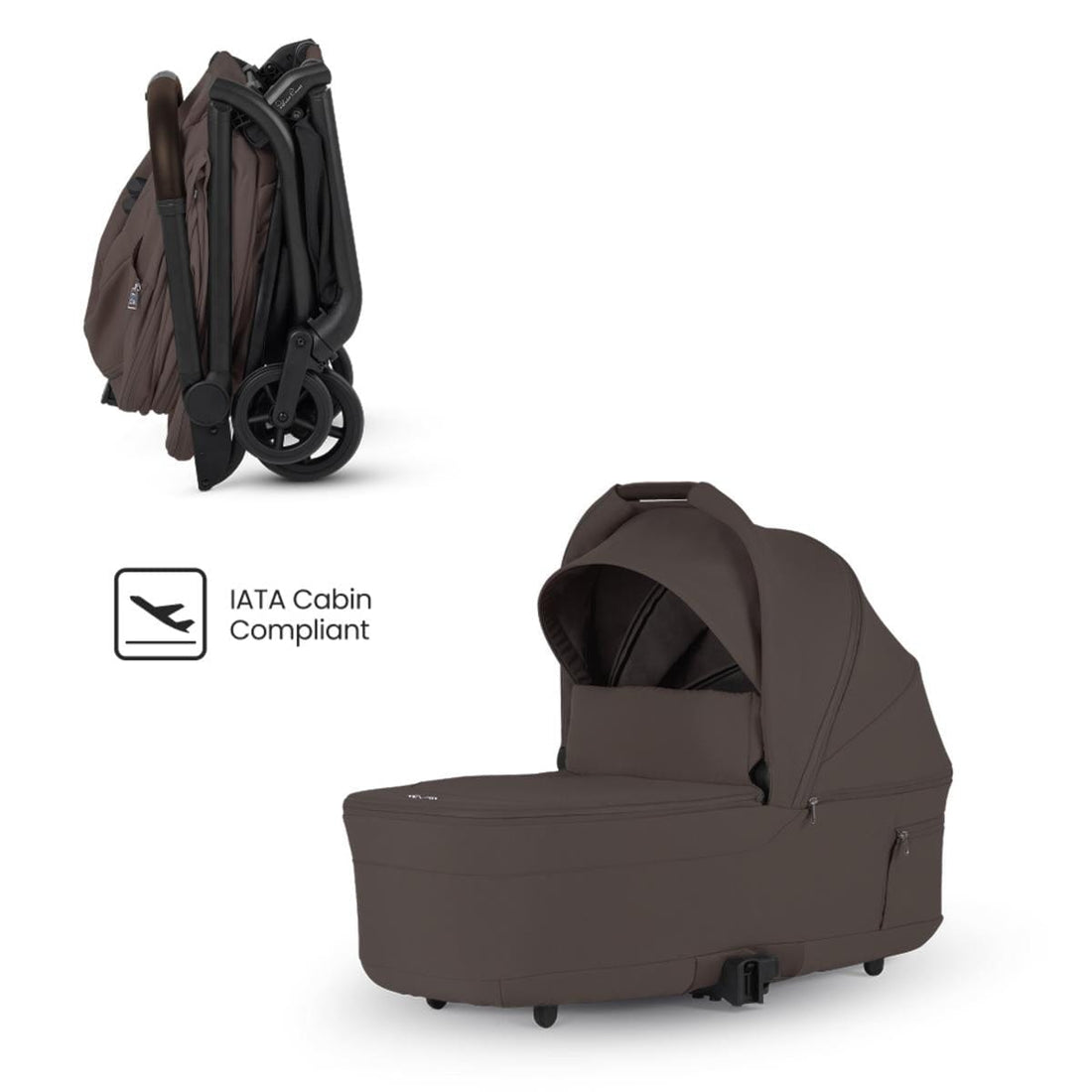Silver Cross Nia Compact Bassinet - Chocolate - SX2348-CTUS