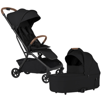 Silver Cross Nia Compact Travel Stroller + Bassinet Bundle - Onyx - SX2347-OXUC-SX2348-OXUS