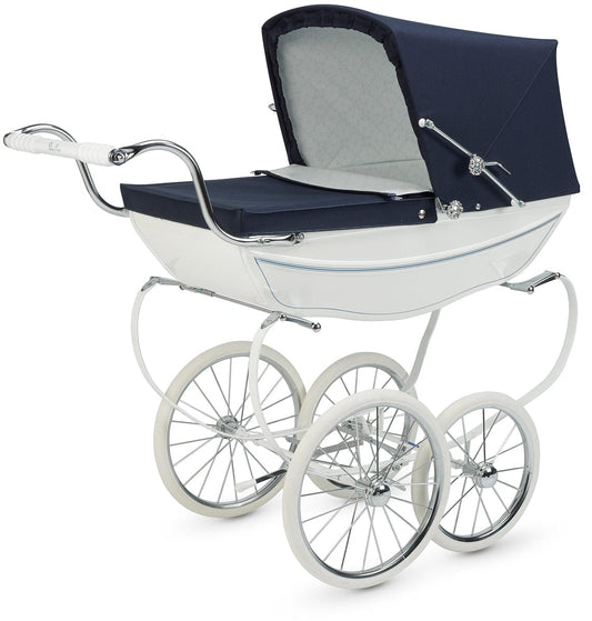 Silver Cross Oberon Doll's Pram - White / Navy - SX6068-US
