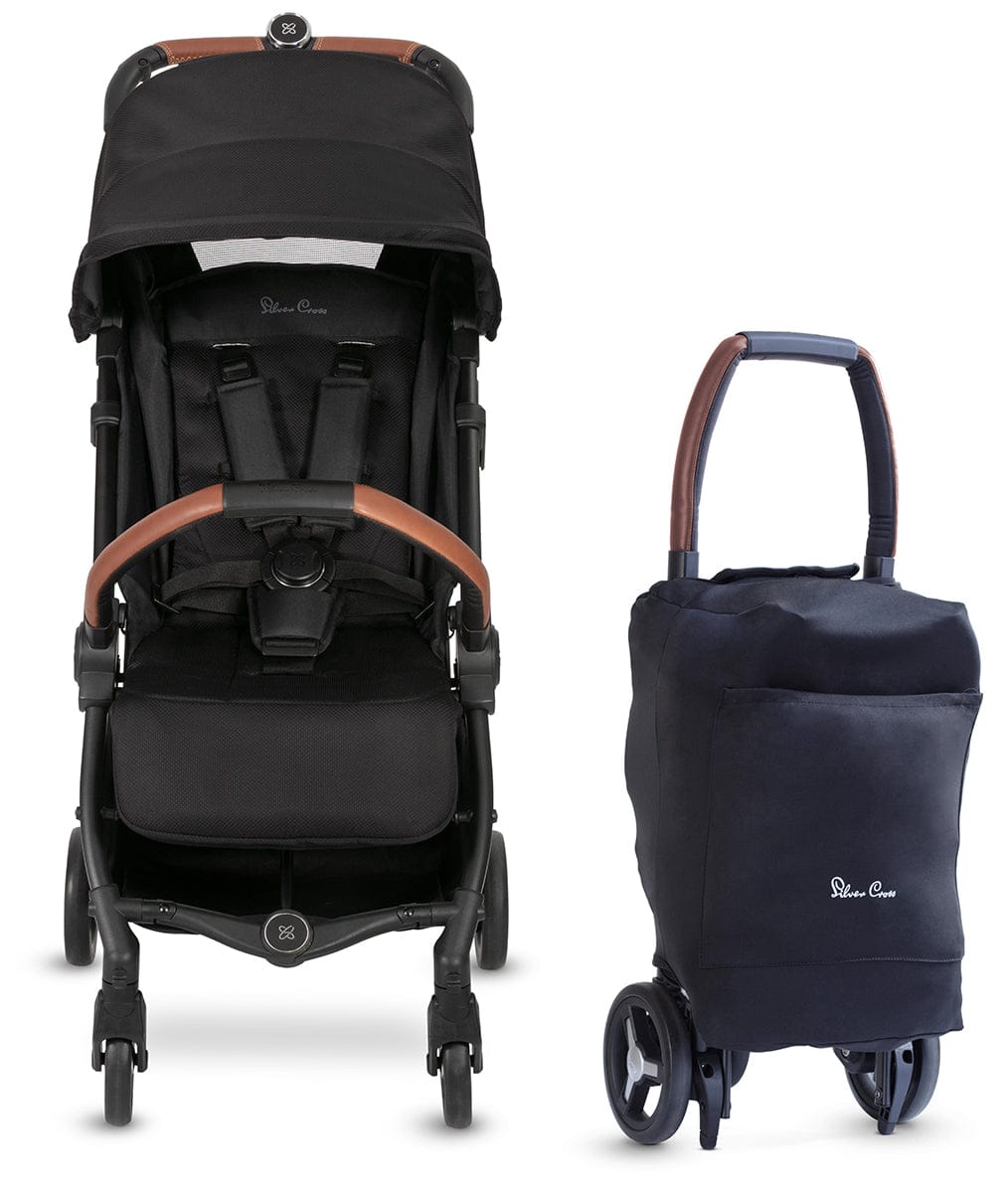 Silver Cross OPEN BOX Jet 3 Ultra Compact Stroller - Black - SX2275-BKUS-ob
