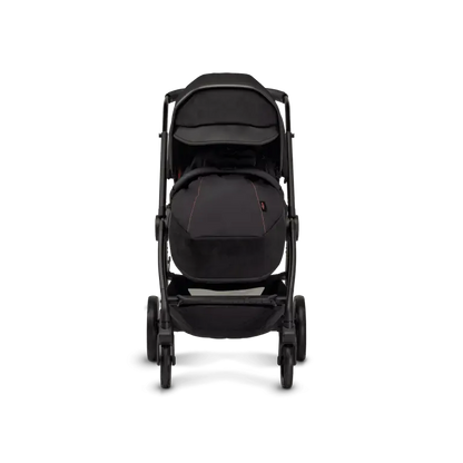Silver Cross black stroller viewed from the front