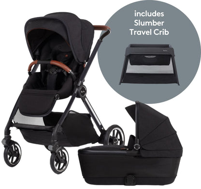 Silver Cross Reef Stroller + Bassinet + Slumber Travel Crib Bundle - Orbit / Carbon - SX2272-OBUS-SX2274-OBUS-SX8138-00US