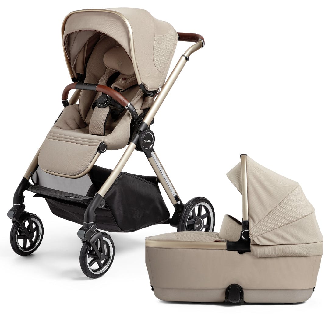 Silver Cross Reef Stroller + Folding Bassinet - Stone - SX2272-STBNDL