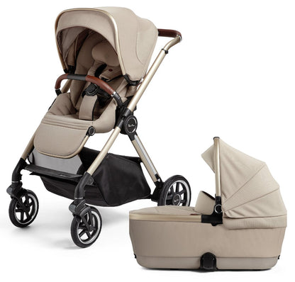 Silver Cross Reef Stroller + Folding Bassinet - Stone - SX2272-STBNDL