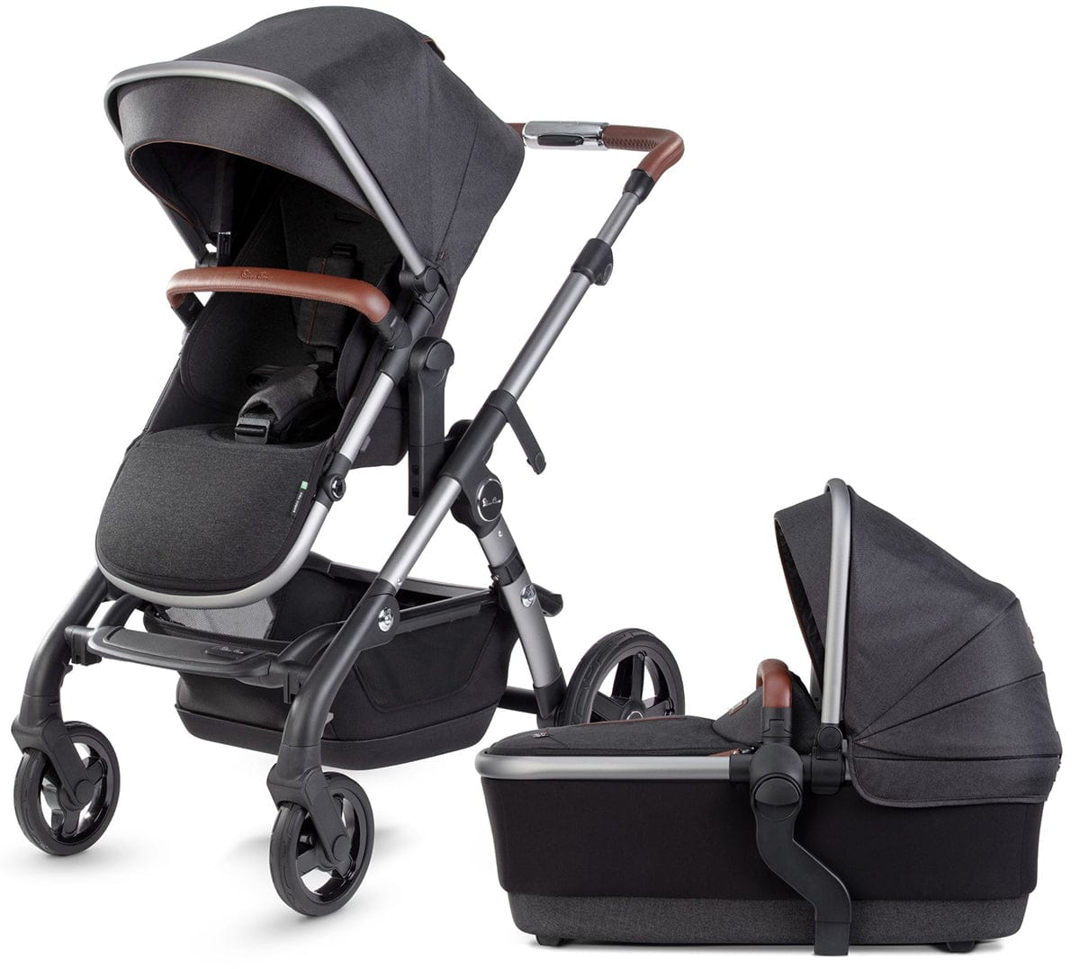 Silver Cross Wave Single-to-Double Stroller - Charcoal