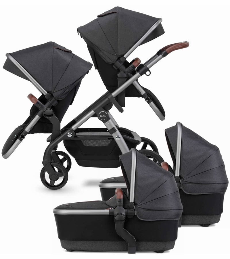 Silver Cross Wave 2022 Twin Stroller - Charcoal - TWIN-SX2264-CAUS