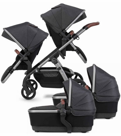 Silver Cross Wave 2022 Twin Stroller - Charcoal - TWIN-SX2264-CAUS