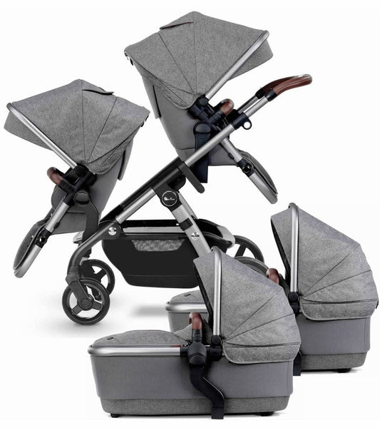 Silver Cross Wave 2022 Twin Stroller - Zinc - TWIN-SX2264-ZCUS