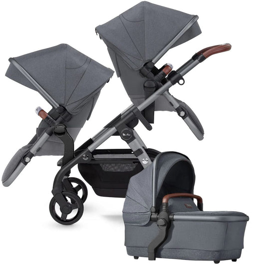 Silver Cross Wave Double Stroller Bundle - Lunar - SX2280-LUUS-SX2278-LUUS