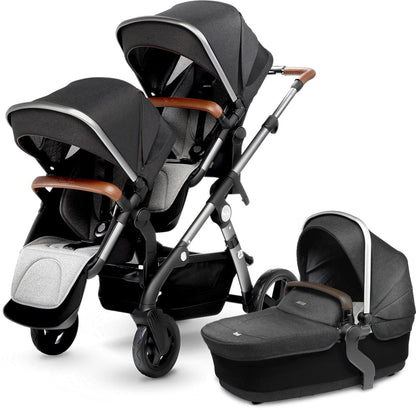 Silver Cross 2018 Wave Double Stroller - Granite - SX2072-GRUS1-DBL