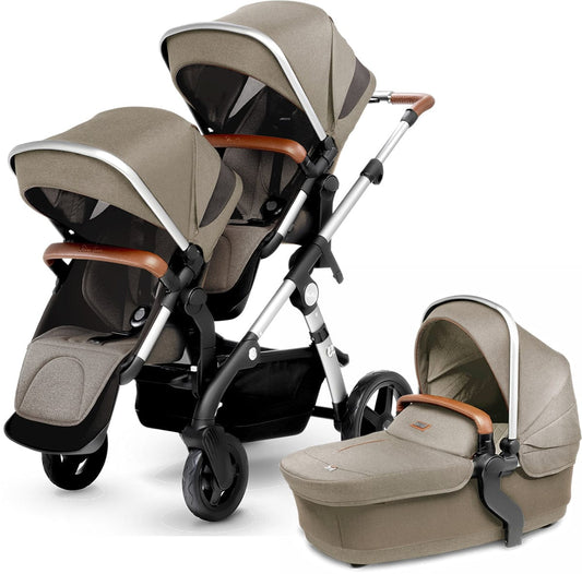 Silver Cross 2018 Wave Double Stroller - Linen - SX2110-LNUS1-DBL