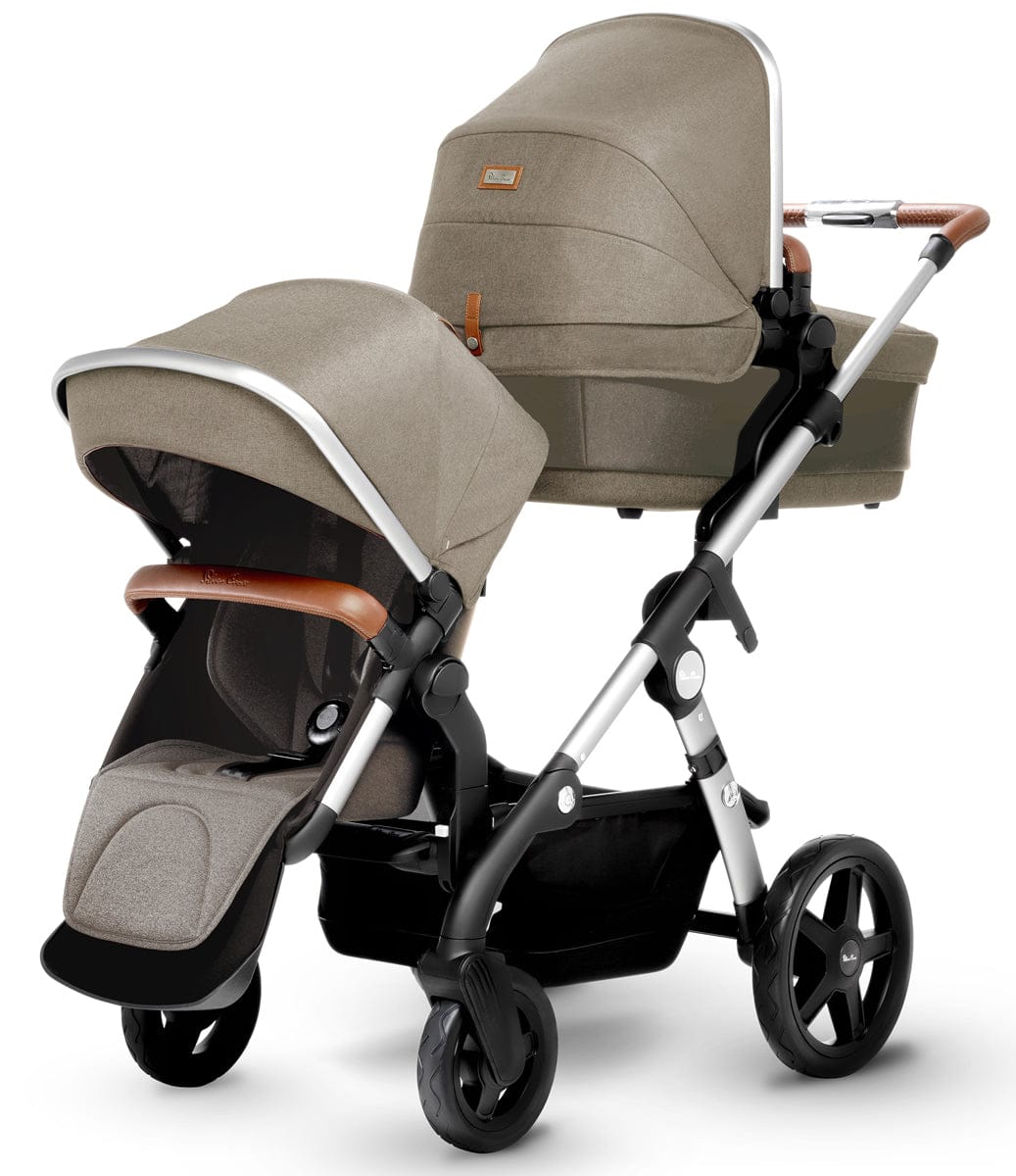 Silver Cross 2018 Wave Double Stroller - Linen - SX2110-LNUS1-DBL
