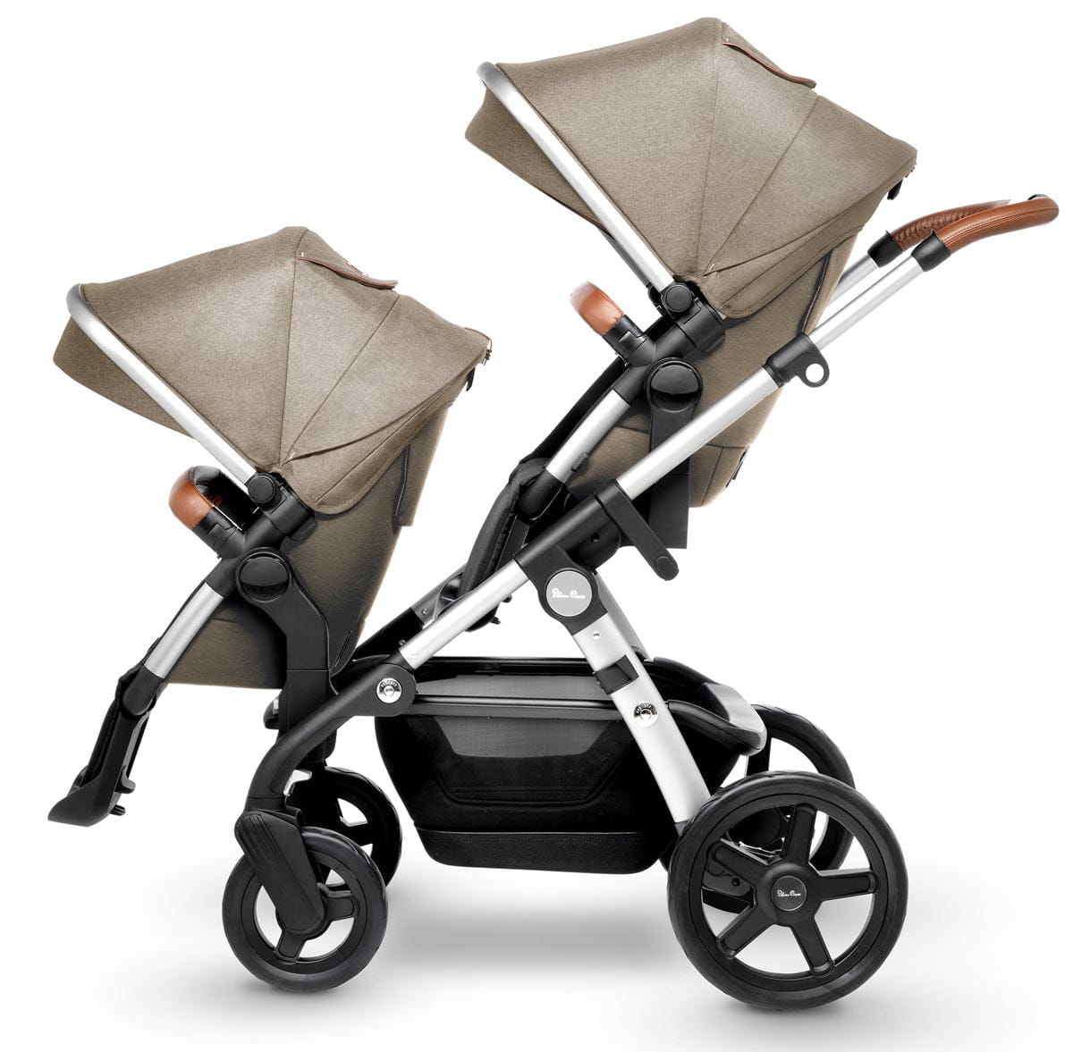 Silver Cross 2018 Wave Double Stroller - Linen - SX2110-LNUS1-DBL