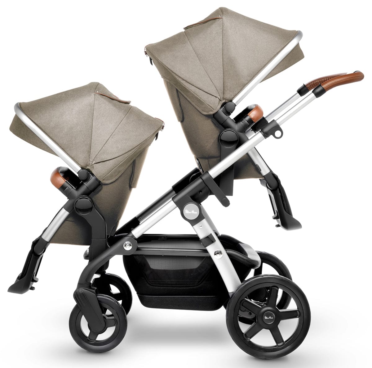 Silver Cross 2018 Wave Double Stroller - Linen - SX2110-LNUS1-DBL