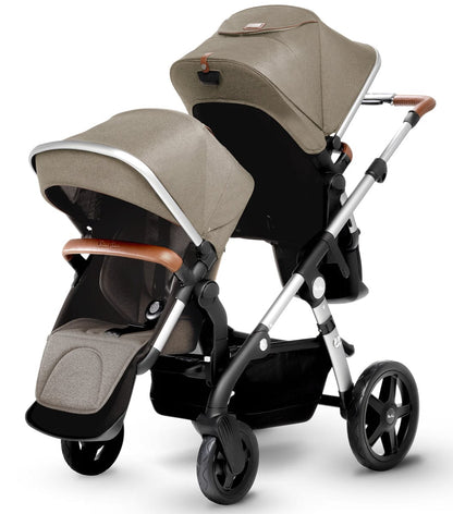 Silver Cross 2018 Wave Double Stroller - Linen - SX2110-LNUS1-DBL