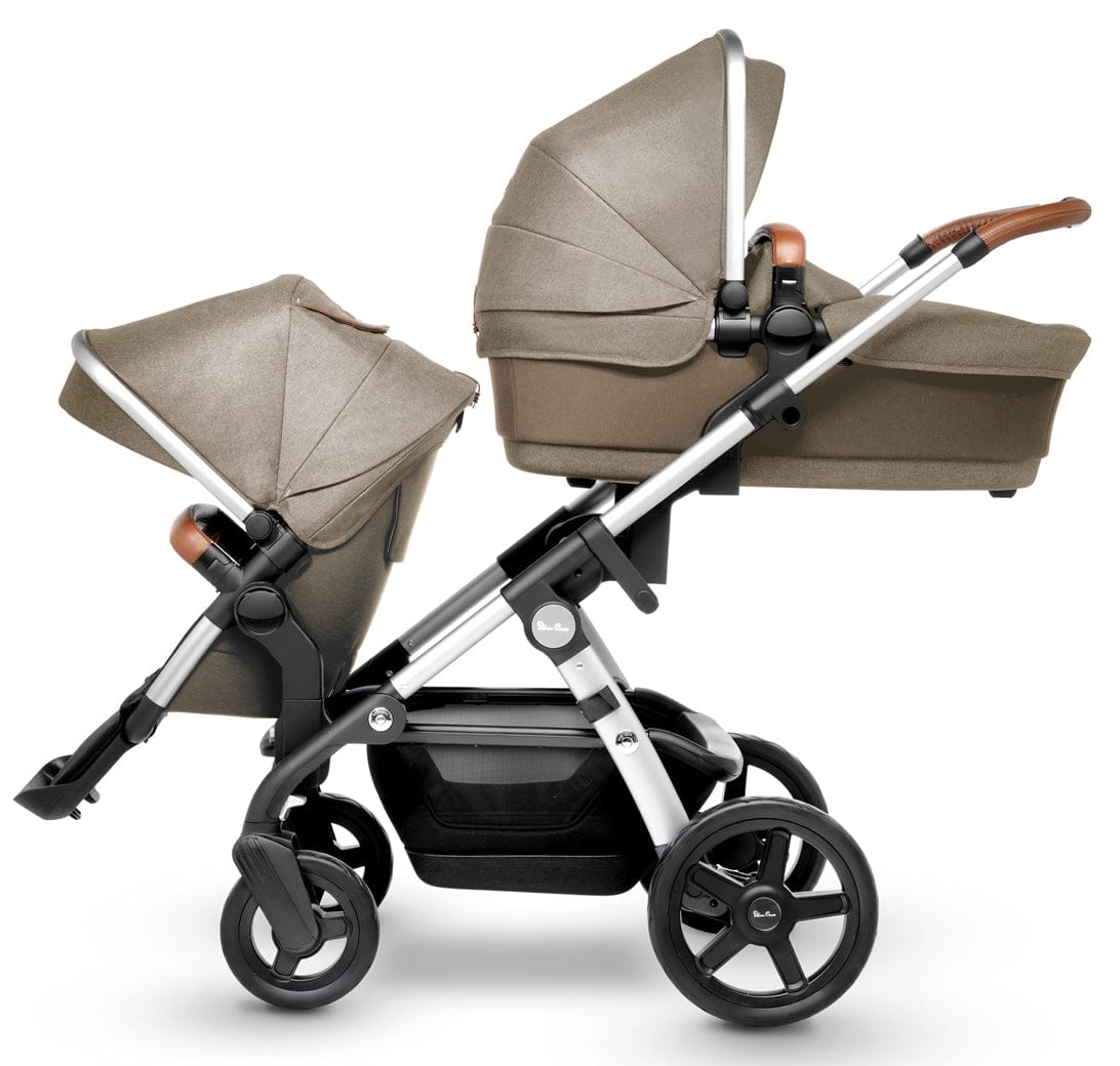 Silver Cross 2018 Wave Double Stroller - Linen - SX2110-LNUS1-DBL
