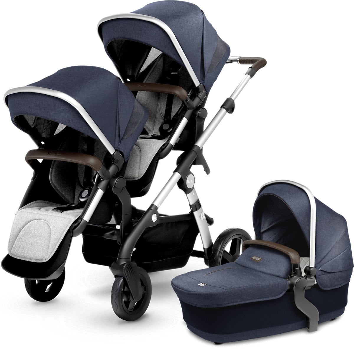 Silver Cross 2018 Wave Double Stroller - Midnight Blue - SX2073-MDUS1-DBL