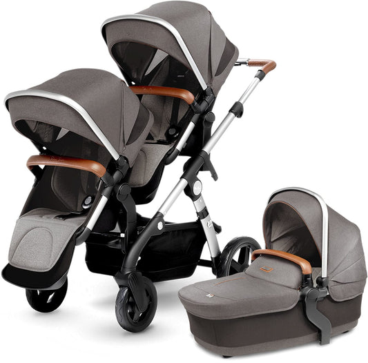 Silver Cross 2018 Wave Double Stroller - Sable - SX2074-SBUS1-DBL