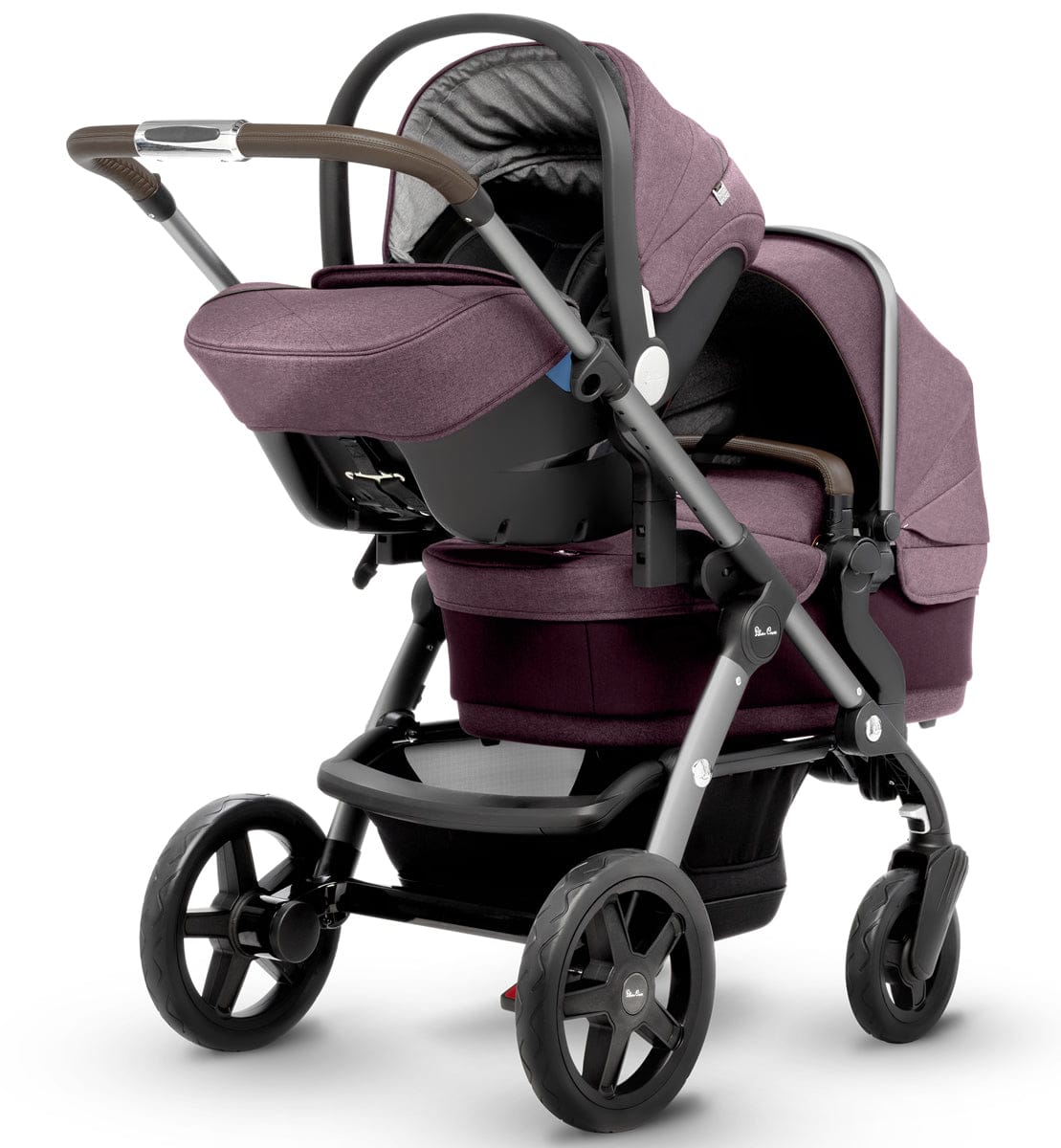 Silver Cross Wave Single-to-Double Stroller 2017 Claret - SX2071-CLUS1-CMP
