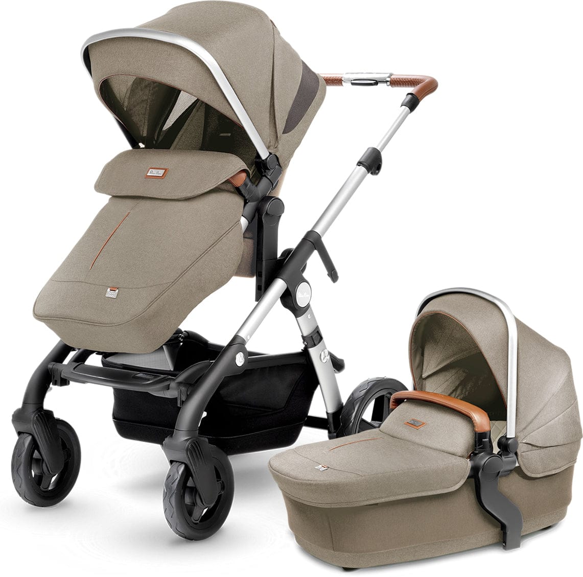 Silver Cross Wave Single-to-Double Stroller 2018 Linen - SX2110-LNUS1-CMP