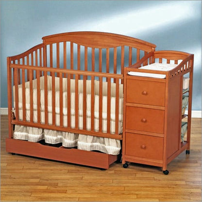 Simplicity Christina Crib 'N Changer Combo in Pecan Finish - 8996CRP