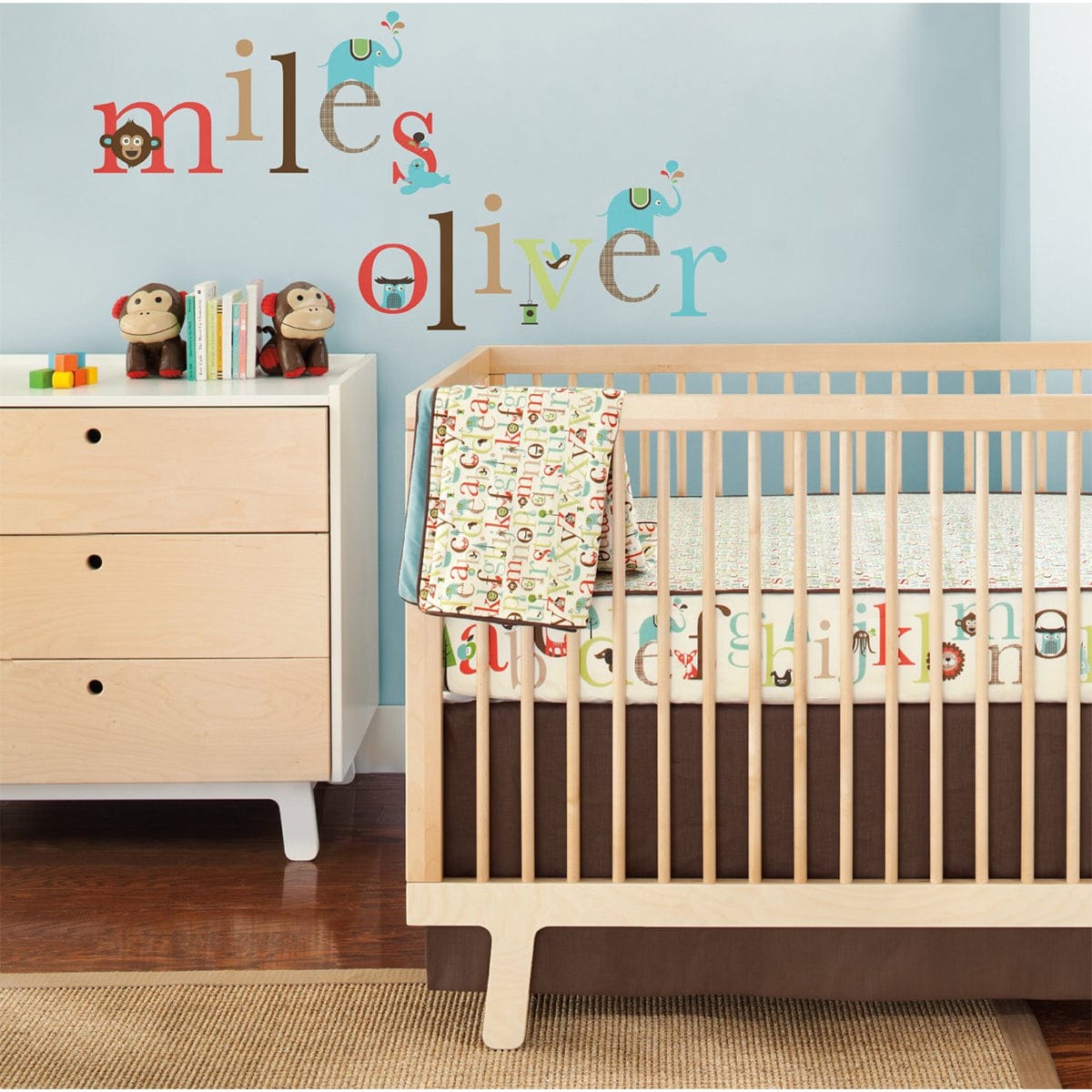 Skip Hop Alphabet 4 Piece Crib Bedding Set with Wall Decals - 276553
