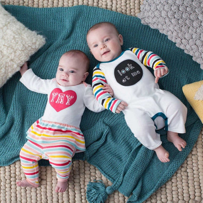 Skip Hop Baby Says Long Sleeve Romper, Look at Me - Stripes (6 Months) - 279506-6M