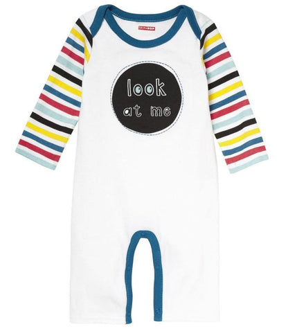 Skip Hop Baby Says Long Sleeve Romper, Look at Me - Stripes (Newborn) - 279506-NB