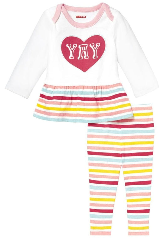 Skip Hop Baby Says Long Sleeve Tunic & Legging Set - Pink Stripes (Newborn) - 279507-NB
