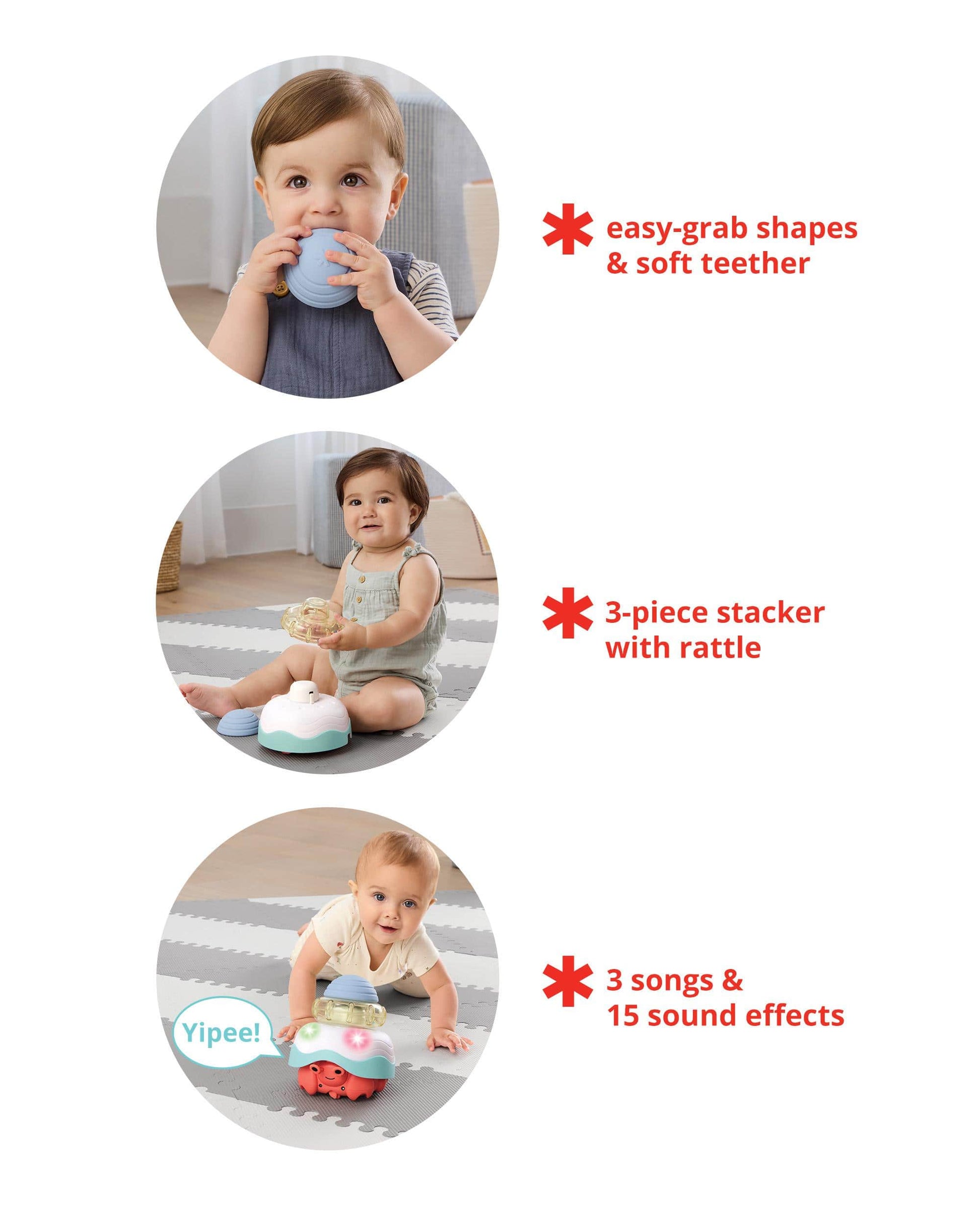Skip Hop Baby Stack & Crawl 4-in-1 Crab Baby Crawl Toy - 9Q332410