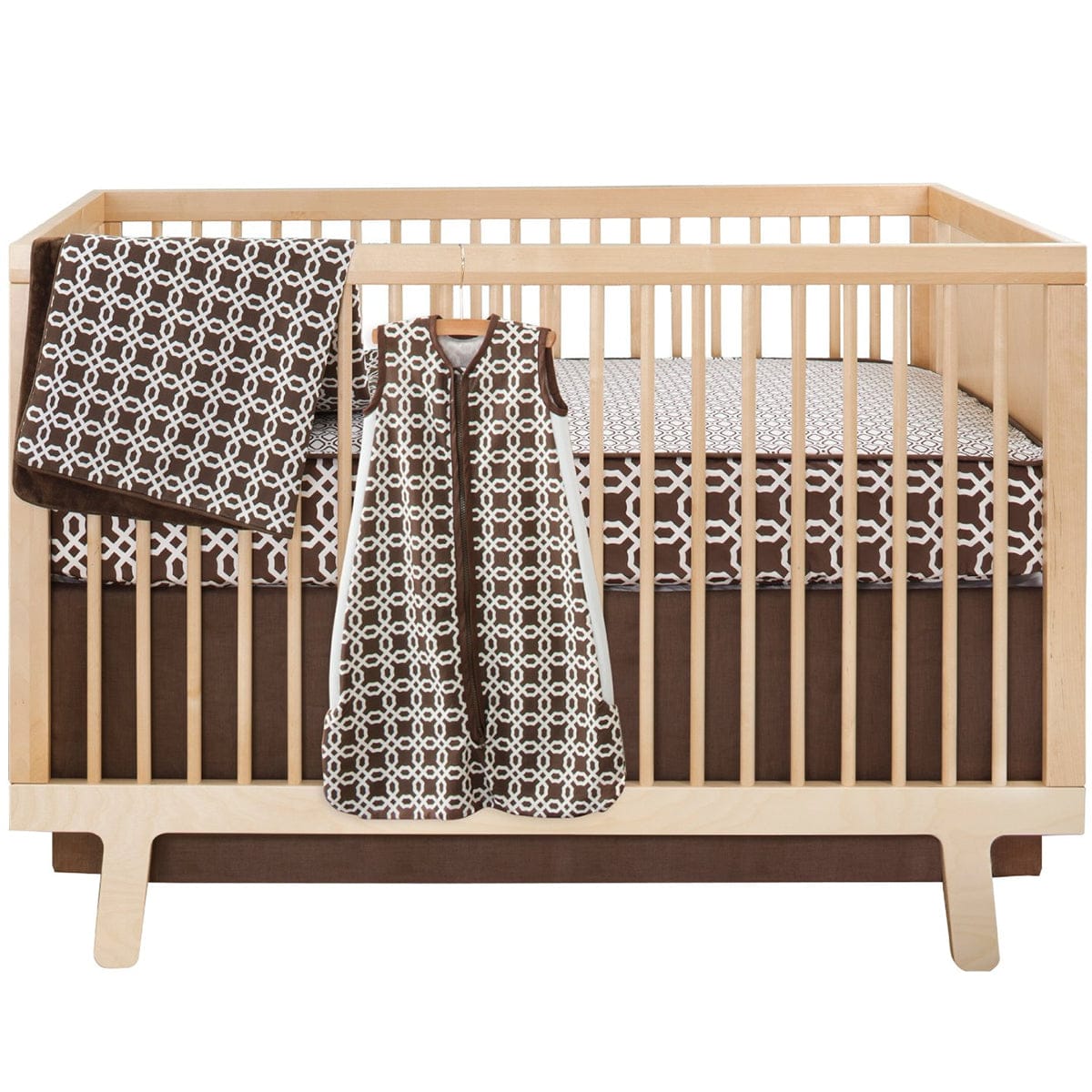 Skip Hop Complete Sheet 4 Crib Piece Set - Chocolate Lattice - 276521