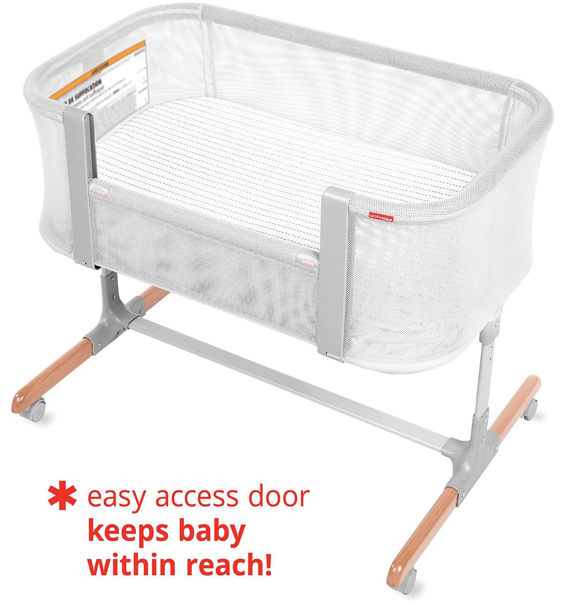 Skip Hop Cozy-Up 2-in-1 Bedside Sleeper & Bassinet - Grey - 9I099910