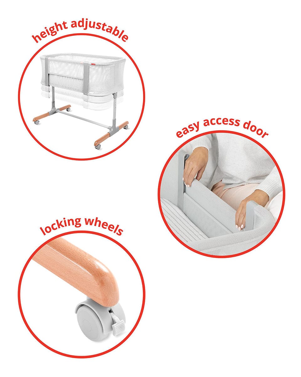 Skip Hop Cozy-Up 2-in-1 Bedside Sleeper & Bassinet - Grey - 9I099910