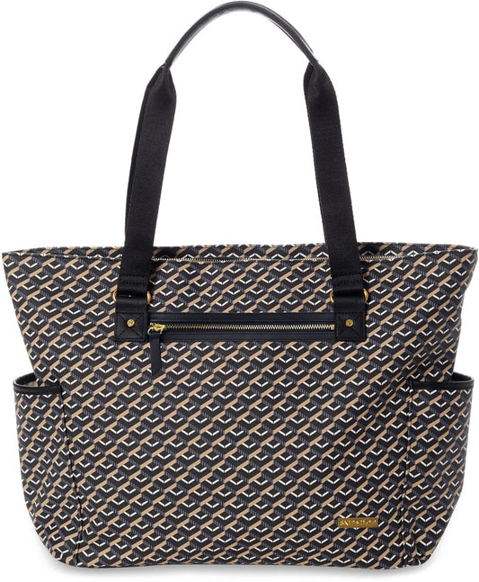 Skip Hop Deco Saffiano Tote Diaper Bag - Black - 200902