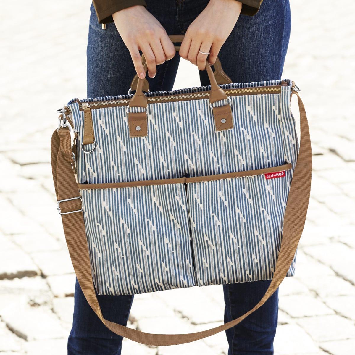 Skip Hop Duo Special Edition Diaper Bag - Blueprint Stripe - 200316
