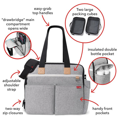 Skip Hop Duo Weekender Diaper Bag - Grey Melange - 201400