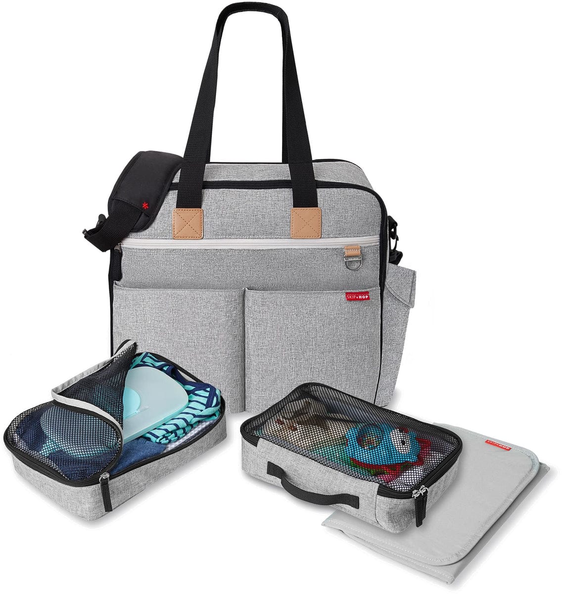 Skip Hop Duo Weekender Diaper Bag - Grey Melange - 201400