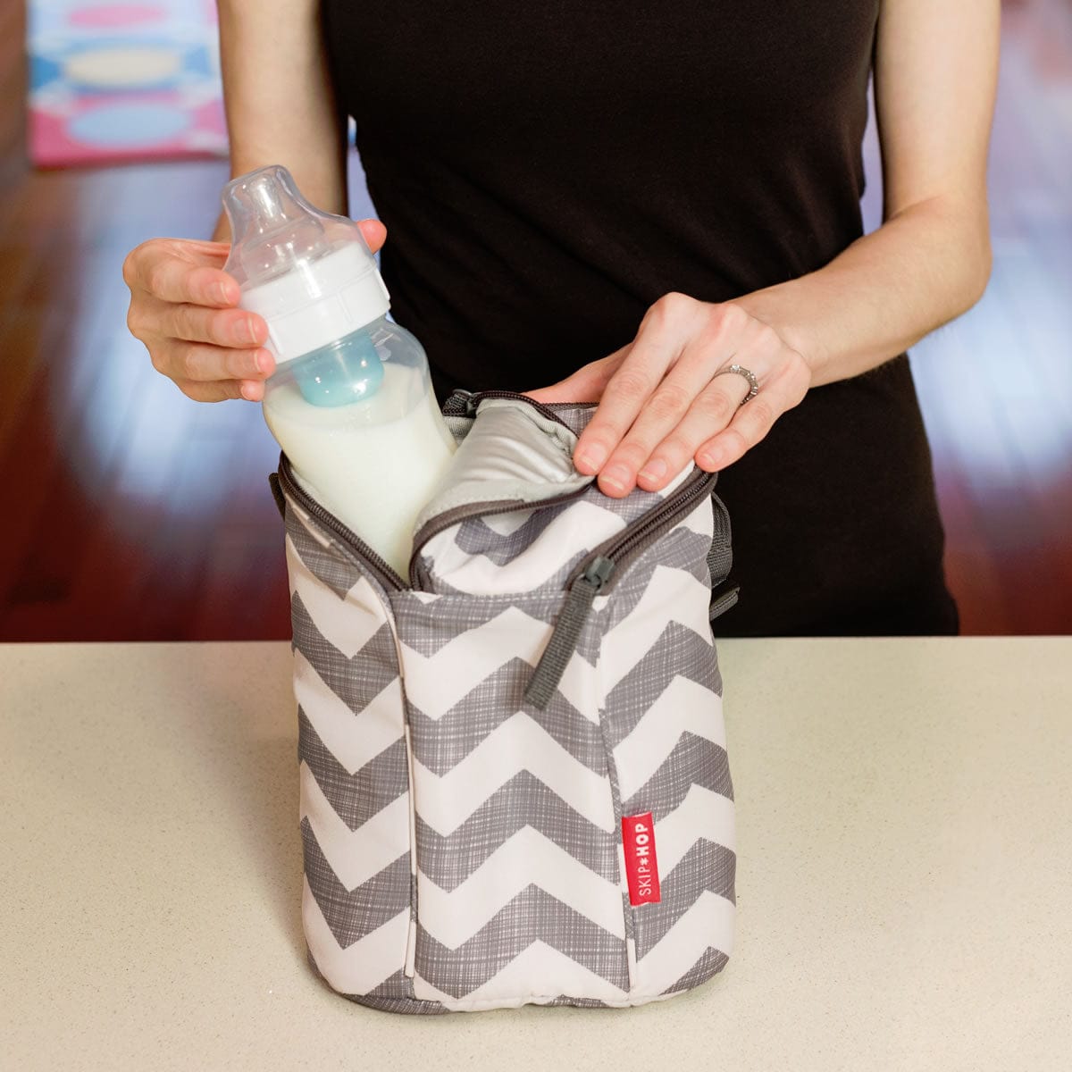 Skip Hop Grab & Go Double Bottle Bag - Black - 205304