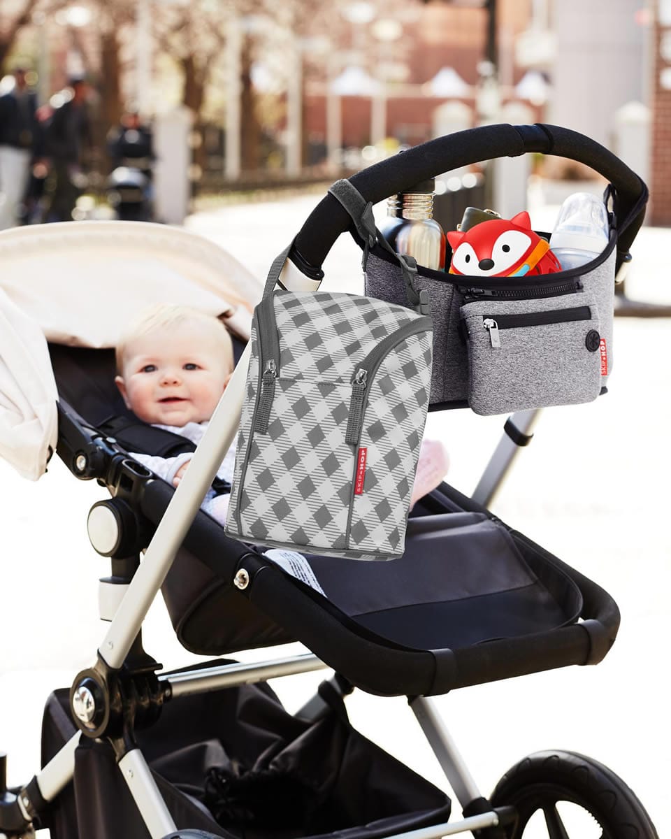 Skip Hop Grab & Go Double Bottle Bag - Gingham - 9I350810