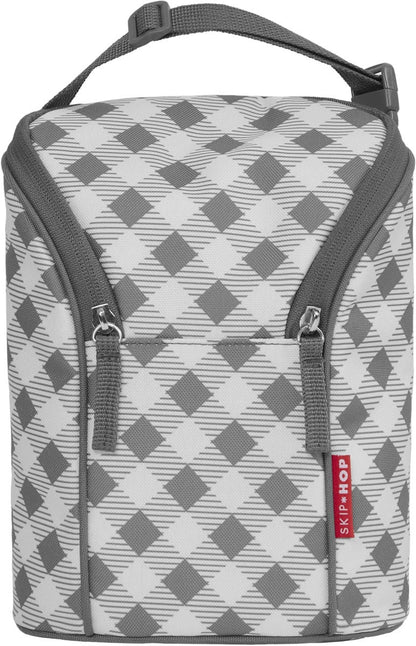 Skip Hop Grab & Go Double Bottle Bag - Gingham - 9I350810