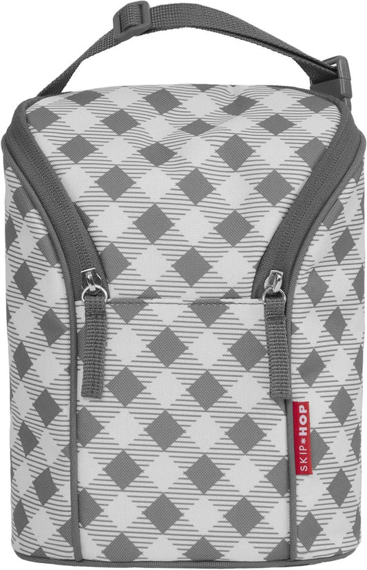 Skip Hop Grab & Go Double Bottle Bag - Gingham - 9I350810